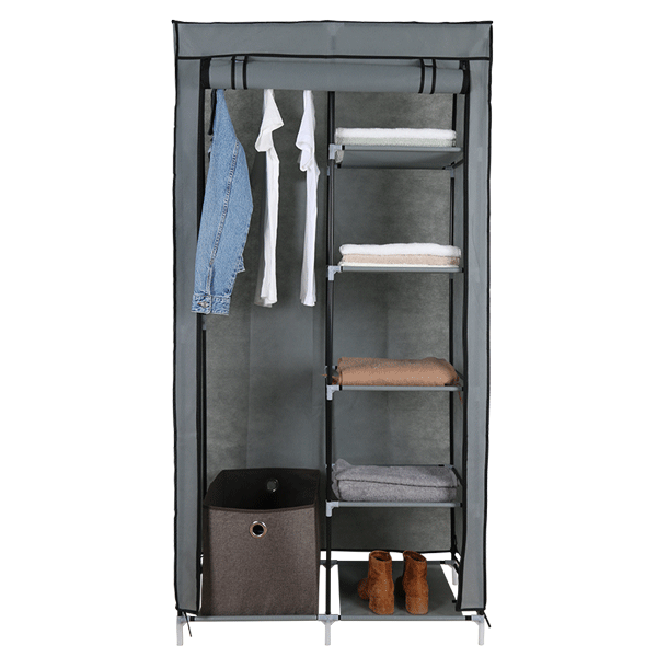 Non-fabric Clothes Closet With Shelf And Three Storage Organizer Bedroom Wardrobes Clothes Organizer