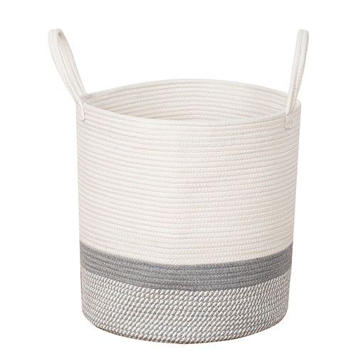 High Capacity 50L Cotton Rope Woven Storage Jute Basket For Plants