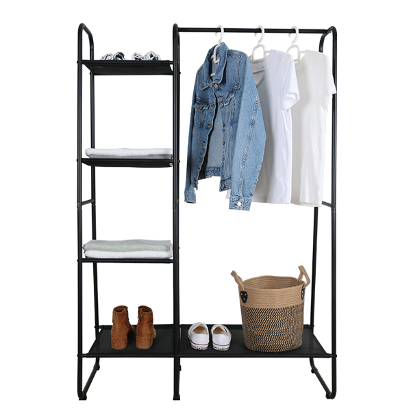 Multifunctional Standing Modern Tesling Shelves Metal Garment Coat Rack Display