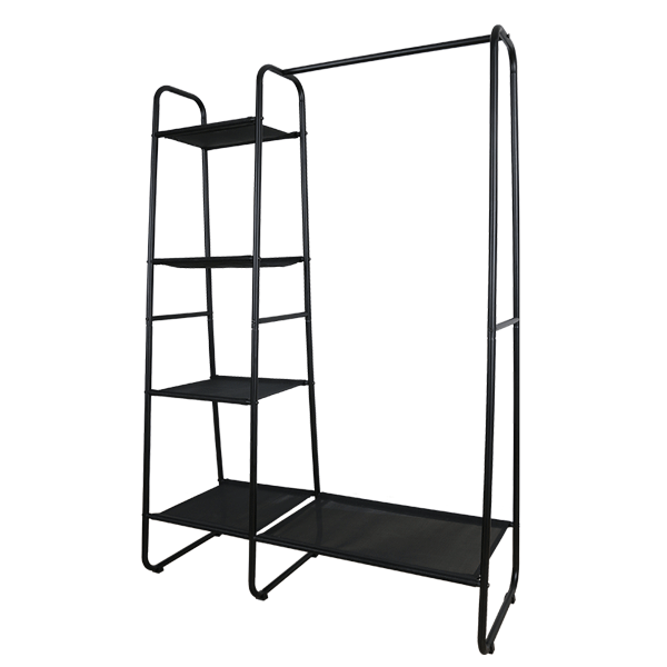 Multifunctional Standing Modern Tesling Shelves Metal Garment Coat Rack Display