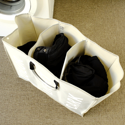 Three Grids  Aluminum Handle Oxford Cloth Folding Organizer Storage Laundry Basket  For Clothes
