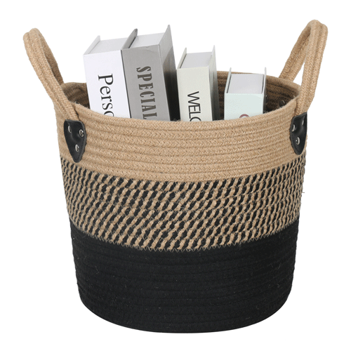 Tricolor Jute Storage Basket Multifunction Small Round Fashional Baskets Woven Basket