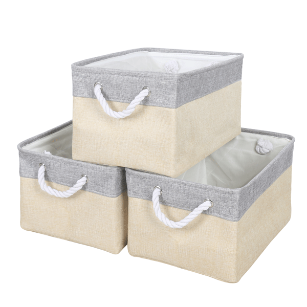 2022 New Waterproof Cotton and Paper Square Fabric Basket Organizer Storage Boxes