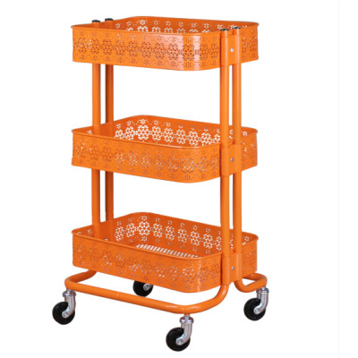 3 Tiers Utility Metal Mobile Rolling Storage Cart