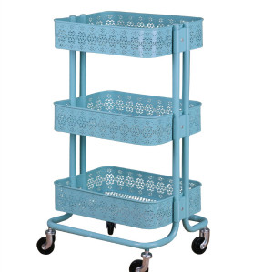 3 Tiers Utility Metal Mobile Rolling Storage Cart