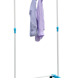 Rolling Clothing Garment Rack with Single Rod