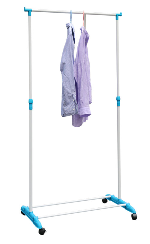 Rolling Clothing Garment Rack with Single Rod