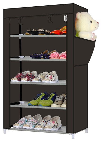 5 Tier Shoe Rack with Non-woven Fabric Cover