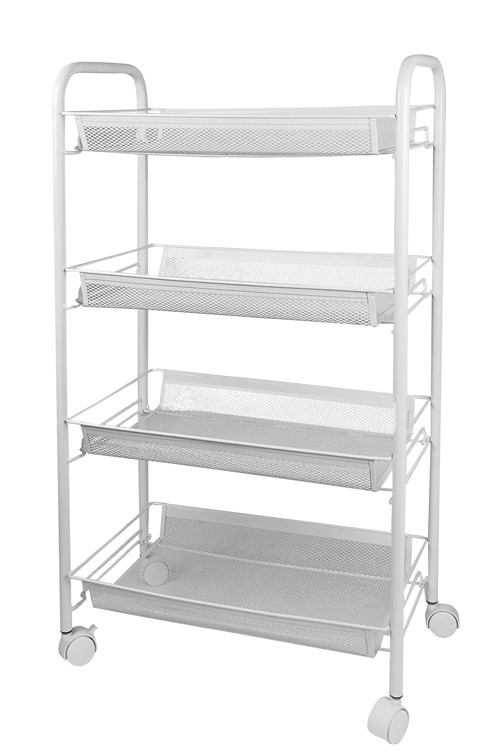 Multipurpose Metal Universal 4 Wheels Serving Home Kitchen Storage Rack