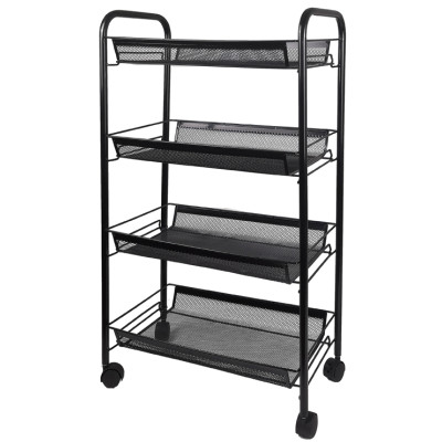 Multipurpose Metal Universal 4 Wheels Serving Home Kitchen Storage Rack