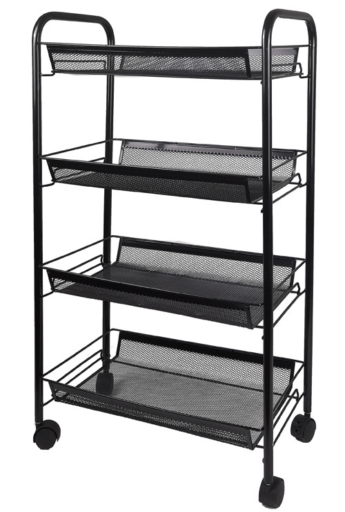 Multipurpose Metal Universal 4 Wheels Serving Home Kitchen Storage Rack