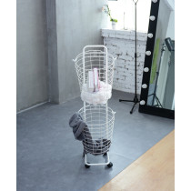 2 Tier Metal Rolling Wire Basket Clothes Trolley Rack