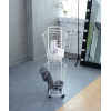 2 Tier Metal Rolling Wire Basket Clothes Trolley Rack