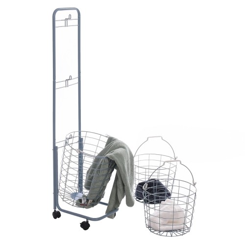 3 Tier Wire Basket Storage Rack with Wheels