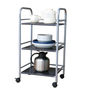 3 Tier Rolling Metal Kitchen Trolley Cart with Handles