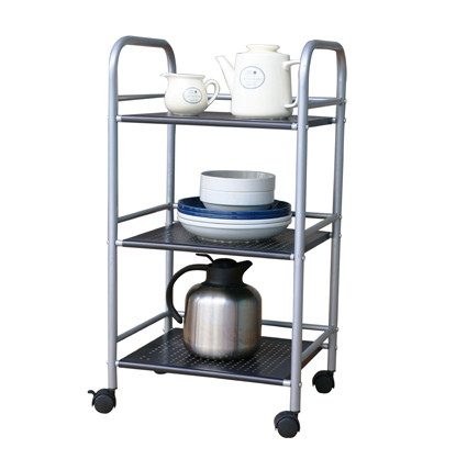 3 Tier Rolling Metal Kitchen Trolley Cart with Handles