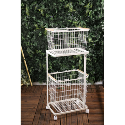 Rolling Laundry Cart with Removable Basket for Bathroom