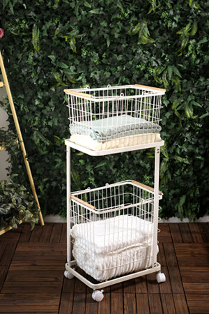 Rolling Laundry Cart with Removable Basket for Bathroom