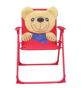Kids 3D Cartoon Bear Folding Chair with Armrest and High Back