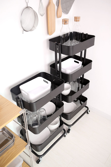 4 Tiers Utility Metal Mobile Rolling Storage Cart