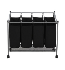 Mobile 4-Bag Heavy-Duty Laundry  Storage Cart