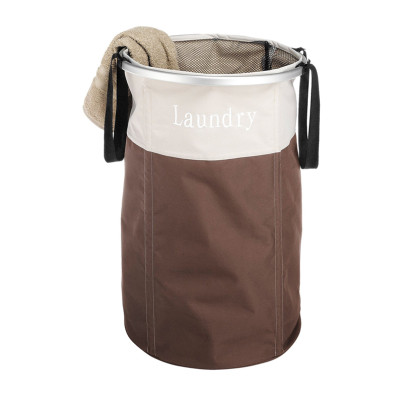 Oxford Cloth Collapsible Laundry Hamper/Basket With Handle And Drawstring