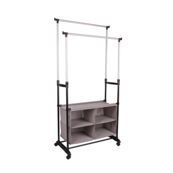 Wholesale Adjustable Height Iron Pipe Clothes Display Rack With Shelves