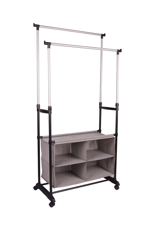 Wholesale Adjustable Height Iron Pipe Clothes Display Rack With Shelves