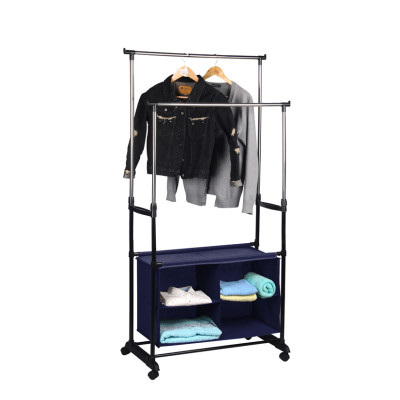 Wholesale Adjustable Height Iron Pipe Clothes Display Rack With Shelves