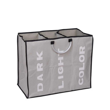 3 Sections Folding Laundry Bag with Handles
