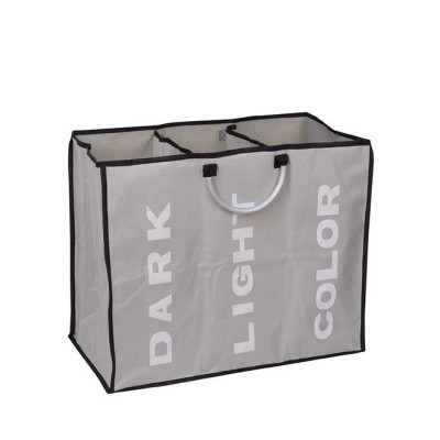 3 Sections Folding Laundry Bag with Handles