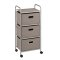 Portable 3 Drawer Storage Organizer Rolling Cart with Metal Frame and Board