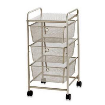 3 Drawer Storage Organizer Rolling Cart with Handles and Board