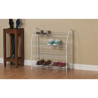 Metal Steel 4-Tier Shoe Rack Storage Organizer Shelf for Home Shoe Stand Rack