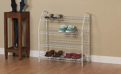 Metal Steel 4-Tier Shoe Rack Storage Organizer Shelf for Home Shoe Stand Rack
