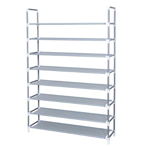 Home Furniture 10 Layer DIY Esay To Assemble Plastic Cheap Portable Steel Tube Store Shoe Rack Cabinet