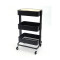 3 Tier Metal Rolling Cart Storage Organizer With Wooden Panel