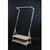 Single Rod Garment Rack with 2 Tier Shoe Bench