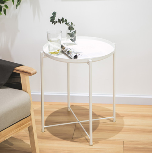 Nordic Metal Coffee Side Table with Round Tray Table