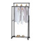 Durable Double Rod Garment Rack with Wheels