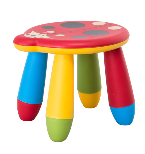 Plastic Cute Lady Bird Cartoon Round Stool for Kids