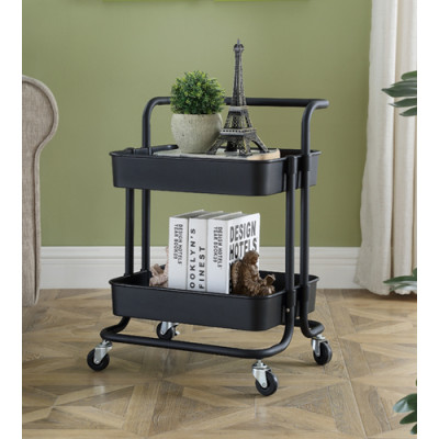 Bathroom Kitchen Plastic Storage Rack, 3 Tier Rolling Cart With Wheel