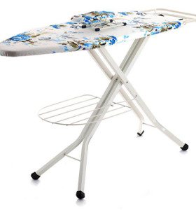 Cotton Cover Mesh Ironing Board with Under-table Garment Shelf