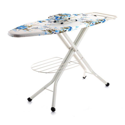 Cotton Cover Mesh Ironing Board with Under-table Garment Shelf