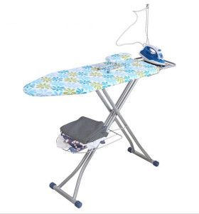 Cotton Cover Ironing Board with Exra Iron Rest and Storage Shelf