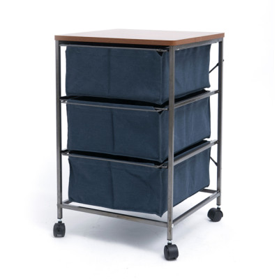 3 Drawer Storage Organizer Rolling Cart with Board