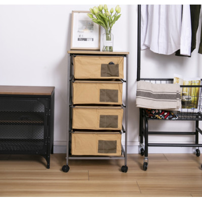 4 Drawer Storage Organizer Rolling Cart with Board