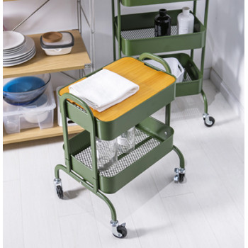 Metal Movable Serving Trolley Cart with Handle