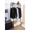 Heavy Duty Garment Rack with Single Rod and Top Basket