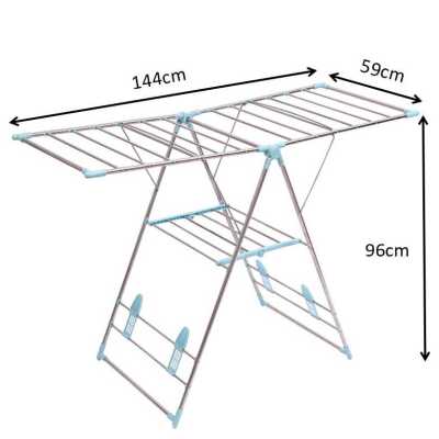 2020 Trending Three Floor Drying Rack For Garments With Movable Foldable Hanger